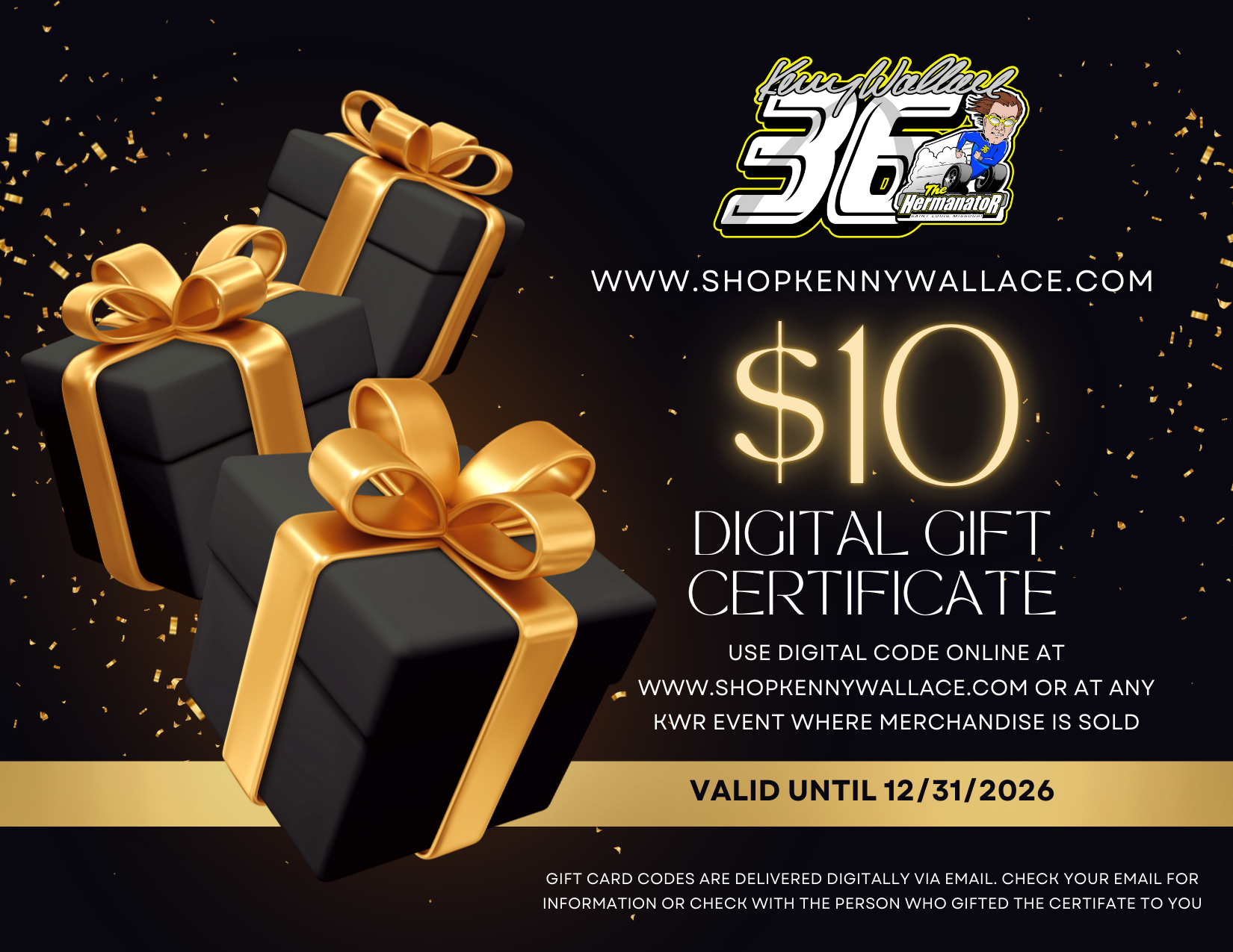 Shop Kenny Wallace Digital Gift Certificate