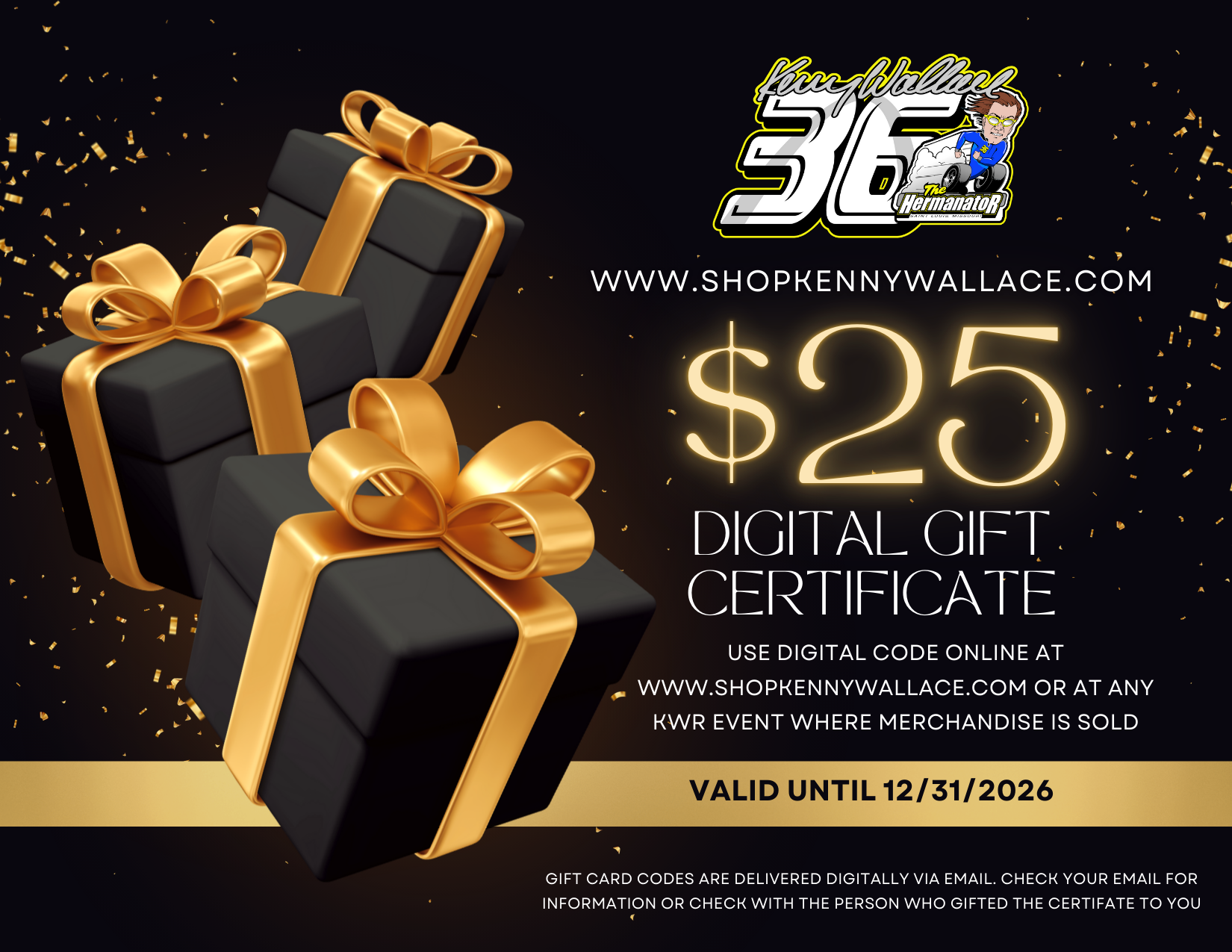 Shop Kenny Wallace Digital Gift Certificate